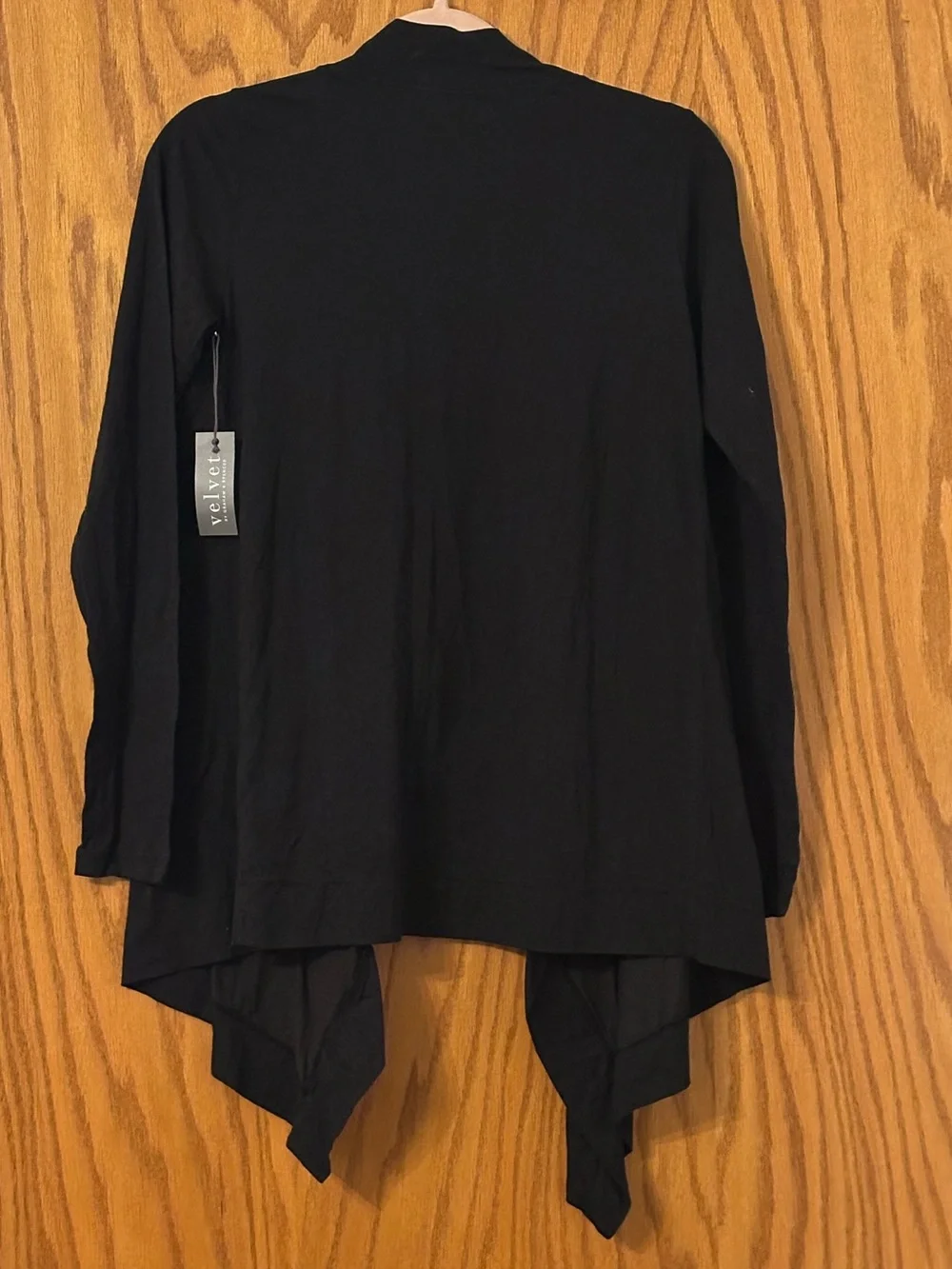 Velvet by Graham and Spencer Black Draped Open-Front Cardigan - NWT - Size S